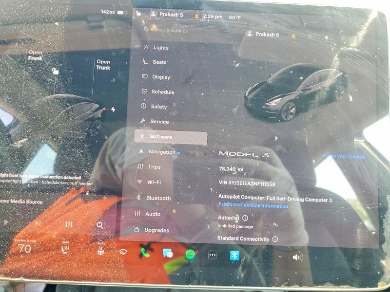 49242886 :رقم المزاد ، 5YJ3E1EA3NF111558 vin ، 2022 Tesla Model 3 مزاد بيع