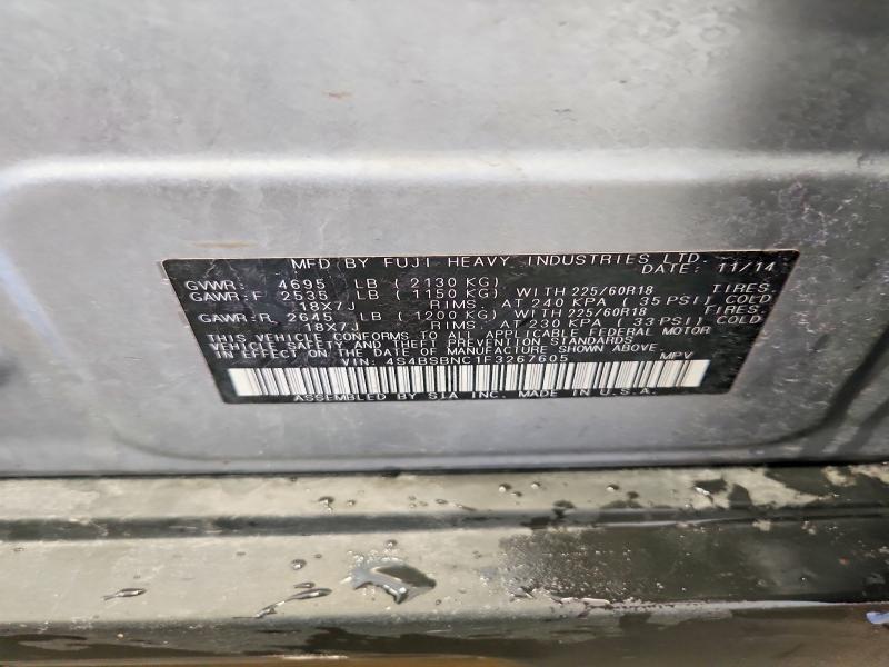 2015 Subaru Outback მანქანა იყიდება აუქციონზე, vin: 4S4BSBNC1F3267605, აუქციონის ნომერი: 50678086