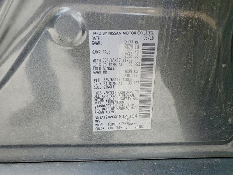 Aukcja sprzedaży 2016 Nissan Rogue, vin: 5N1AT2MVXGC814304, numer aukcji: 51075546