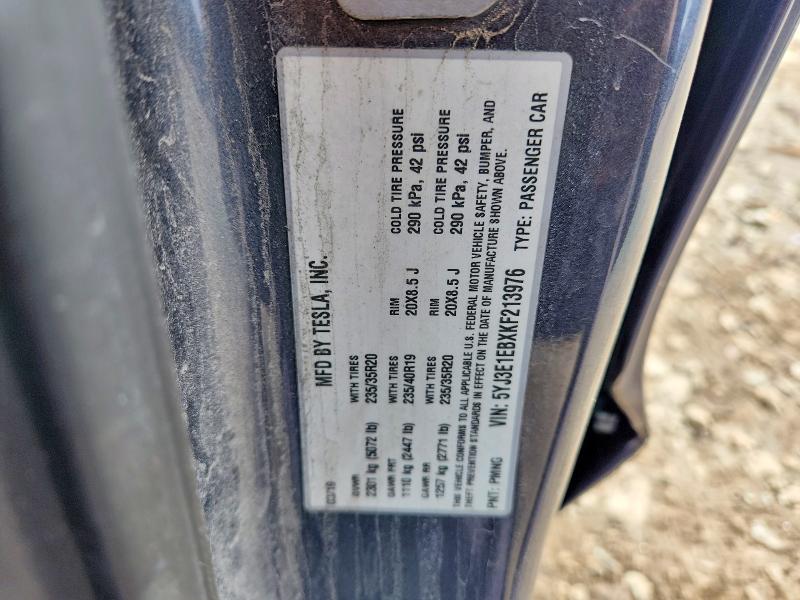 48844286 :رقم المزاد ، 5YJ3E1EBXKF213976 vin ، 2019 Tesla Model 3 مزاد بيع