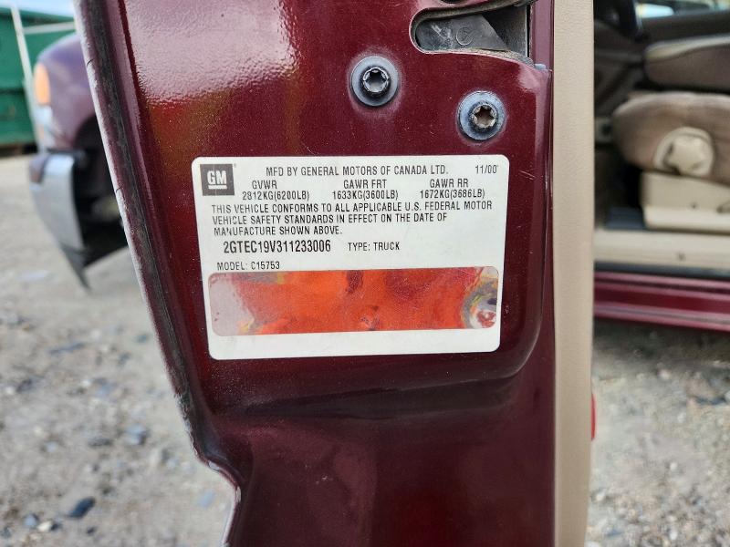 2001 Gmc New Sierra მანქანა იყიდება აუქციონზე, vin: 2GTEC19V311233006, აუქციონის ნომერი: 49023756
