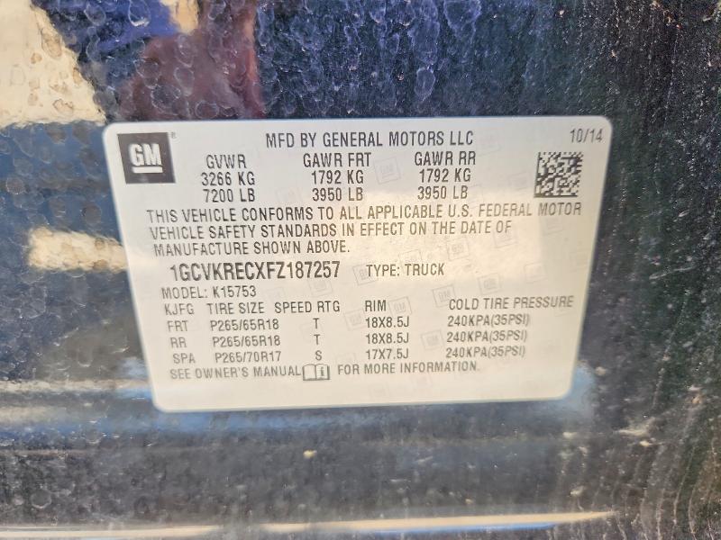 Aukcja sprzedaży 2015 Chevrolet Silverado, vin: 1GCVKRECXFZ187257, numer aukcji: 50526516