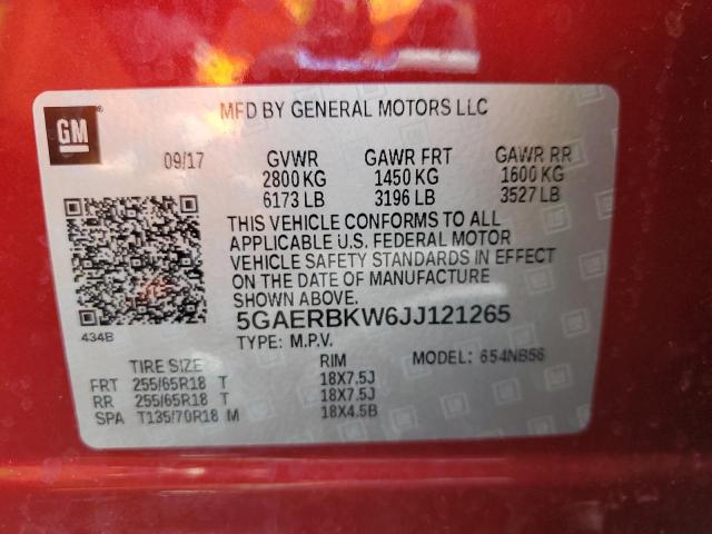 Aukcja sprzedaży 2018 Buick Enclave, vin: 5GAERBKW6JJ121265, numer aukcji: 51171566