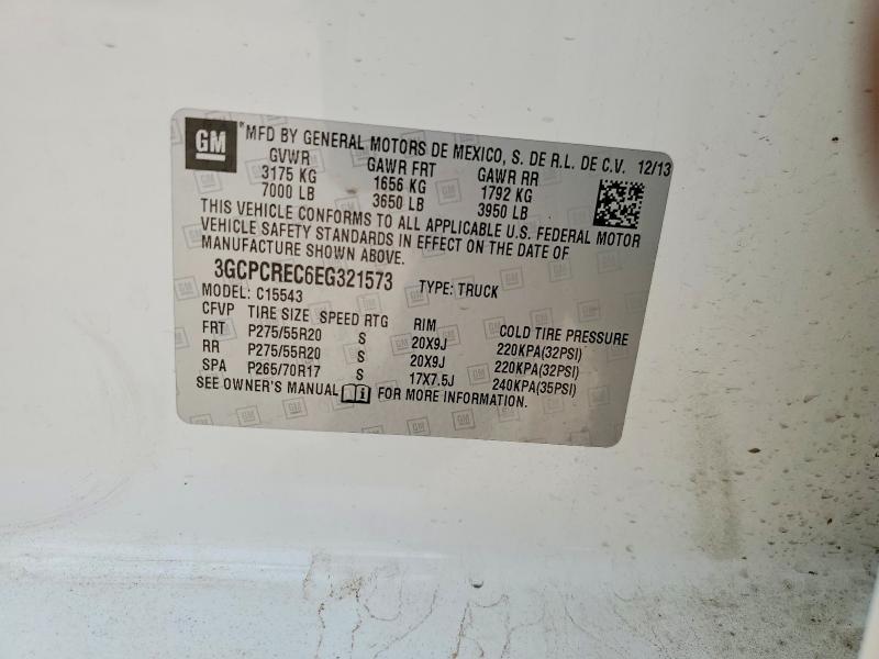 48231886 :رقم المزاد ، 3GCPCREC6EG321573 vin ، 2014 Chevrolet Silverado مزاد بيع