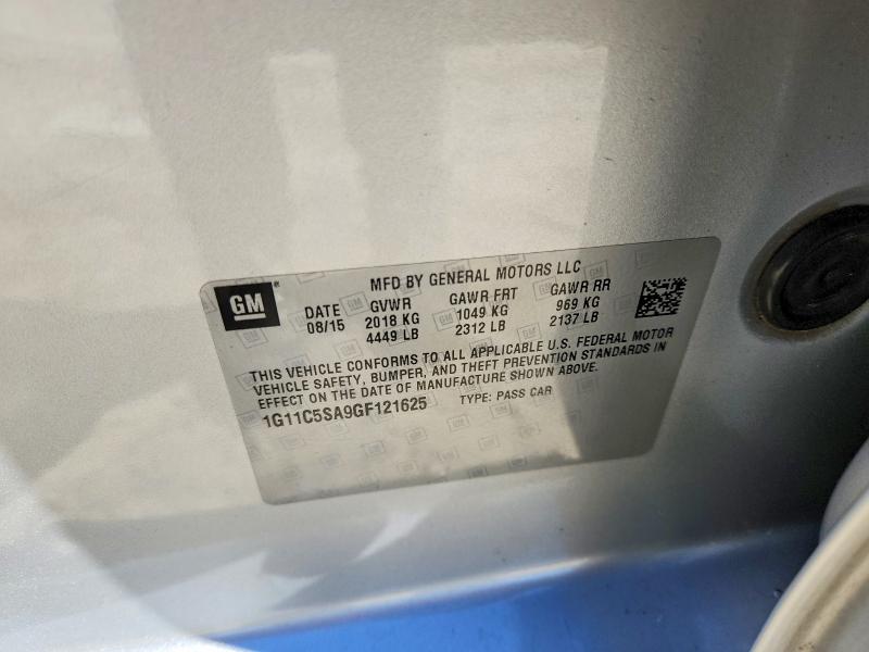 Auction sale of the 2016 Chevrolet Malibu Limited, vin: 1G11C5SA9GF121625, lot number: 48972306