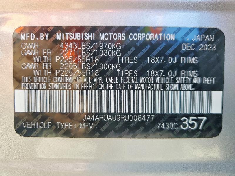 Продаж на аукціоні авто 2024 Mitsubishi Outlander Sport, vin: JA4ARUAU9RU006477, номер лоту: 48898626