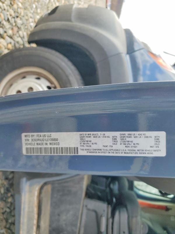 Продаж на аукціоні авто 2020 Ram Promaster 3500, vin: 3C6URVJG1LE139850, номер лоту: 47374606