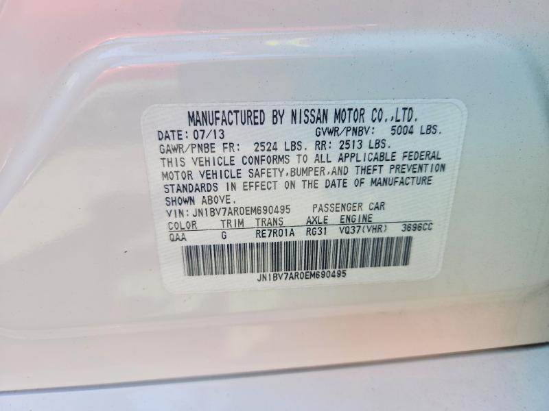 51318626 :رقم المزاد ، JN1BV7AR0EM690495 vin ، 2014 Infiniti Q50 مزاد بيع