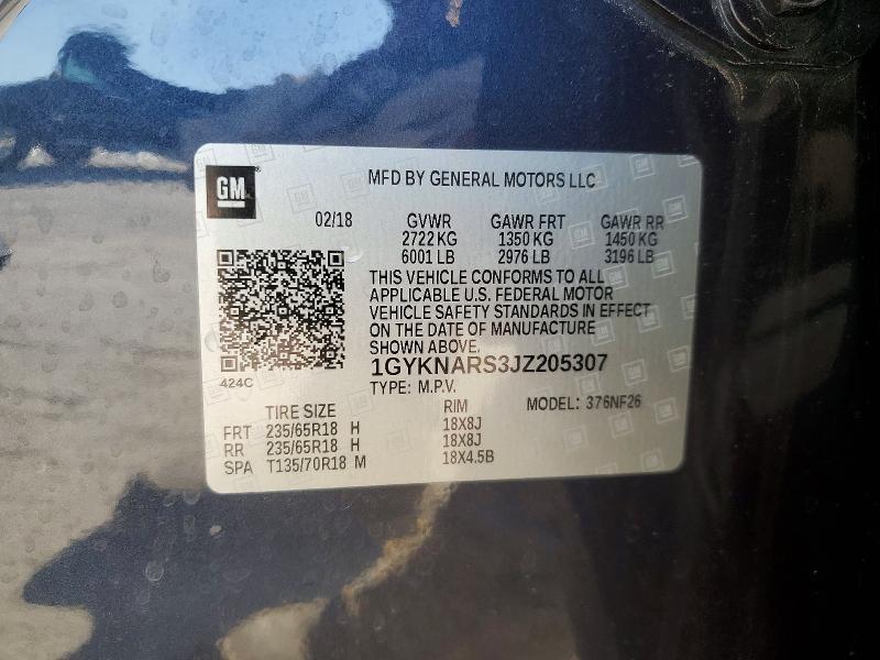 2018 Cadillac Xt5 მანქანა იყიდება აუქციონზე, vin: 1GYKNARS3JZ205307, აუქციონის ნომერი: 48684466