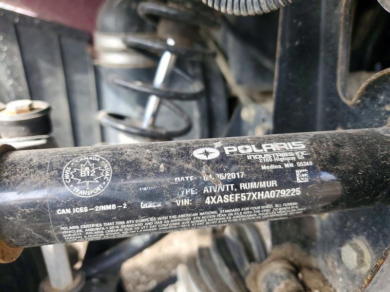 51755826 :رقم المزاد ، 4XASEF57XHA079225 vin ، 2017 Polaris Sportsman مزاد بيع