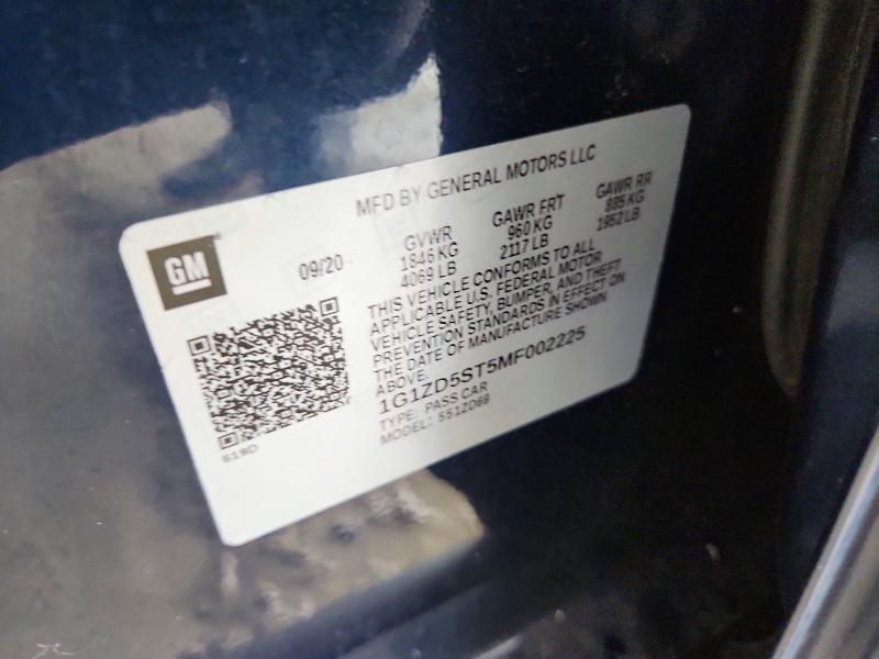 50999306 :رقم المزاد ، 1G1ZD5ST5MF002225 vin ، 2021 Chevrolet Malibu مزاد بيع