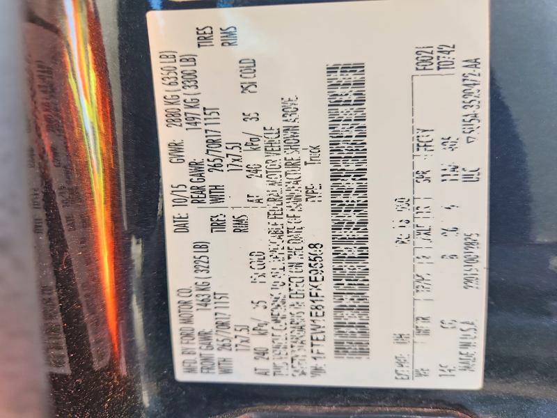 Aukcja sprzedaży 2015 Ford F150, vin: 1FTEW1E81FKE95508, numer aukcji: 51080646
