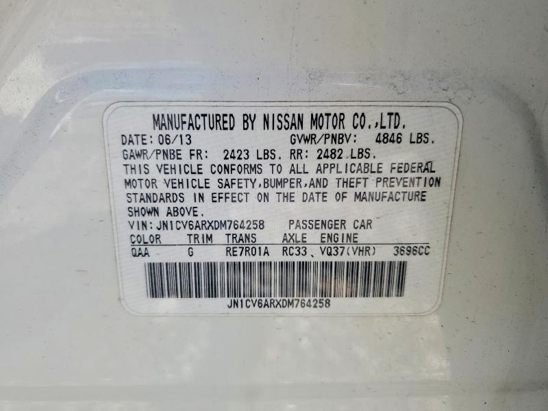 Aukcja sprzedaży 2013 Infiniti G37 Sedan, vin: JN1CV6ARXDM764258, numer aukcji: 48331076