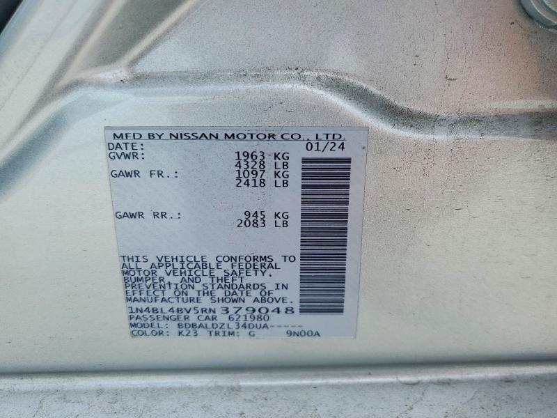 Продаж на аукціоні авто 2024 Nissan Altima, vin: 1N4BL4BV5RN379048, номер лоту: 52067606