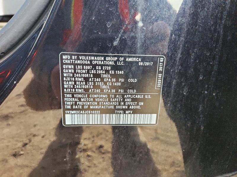 Продаж на аукціоні авто 2018 Volkswagen Atlas, vin: 1V2MR2CA5JC510222, номер лоту: 50805926