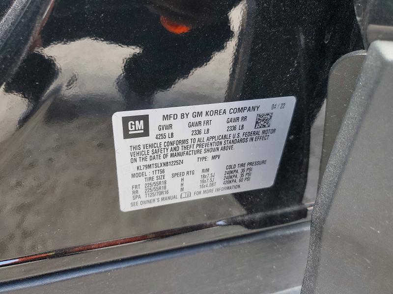 Aukcja sprzedaży 2022 Chevrolet Trail Blazer, vin: KL79MTSLXNB122524, numer aukcji: 51082626