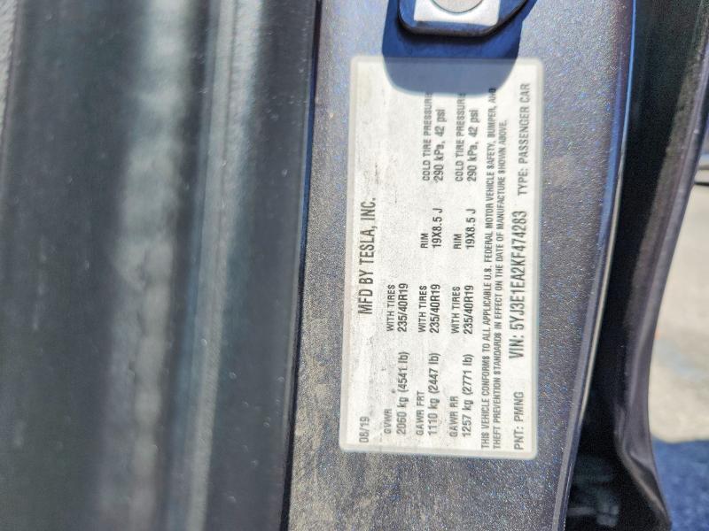 50836356 :رقم المزاد ، 5YJ3E1EA2KF474283 vin ، 2019 Tesla Model 3 مزاد بيع