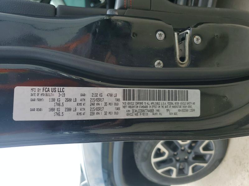 48962726 :رقم المزاد ، 3C4NJDDB0KT744869 vin ، 2019 Jeep Compass مزاد بيع