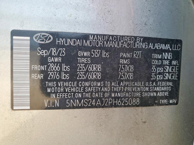 Продаж на аукціоні авто 2023 Hyundai Santa Fe, vin: 5NMS24AJ2PH625088, номер лоту: 51125306