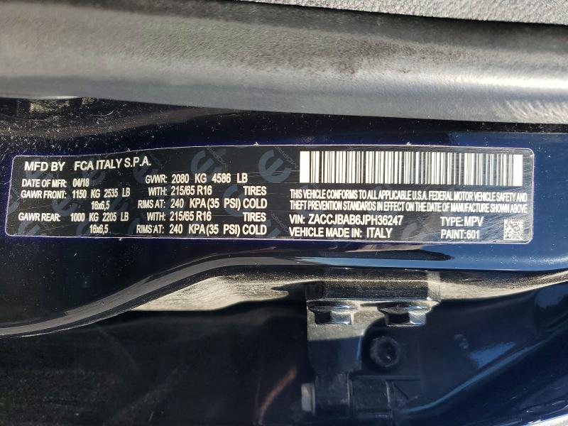 Aukcja sprzedaży 2018 Jeep Renegade, vin: ZACCJBAB6JPH36247, numer aukcji: 51672286