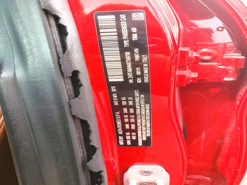 2019 Alfa Romeo Giulia მანქანა იყიდება აუქციონზე, vin: ZARFAMAN4K7599798, აუქციონის ნომერი: 48739696