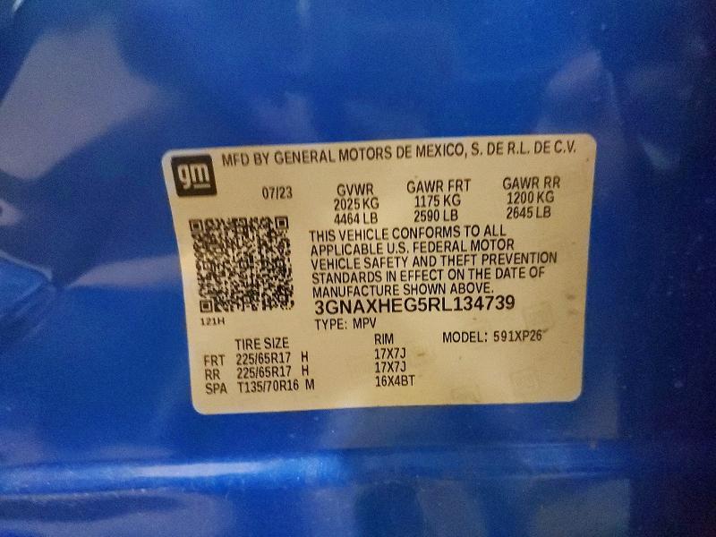 Продаж на аукціоні авто 2024 Chevrolet Equinox, vin: 3GNAXHEG5RL134739, номер лоту: 49233366