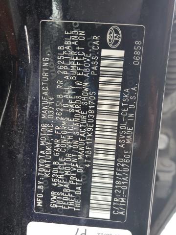 Продажа на аукционе авто 2014 Toyota Camry, vin: 4T1BF1FK9EU381705, номер лота: 48658586