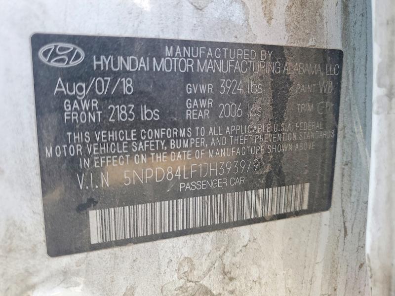 Продаж на аукціоні авто 2018 Hyundai Elantra, vin: 5NPD84LF1JH393979, номер лоту: 50515546