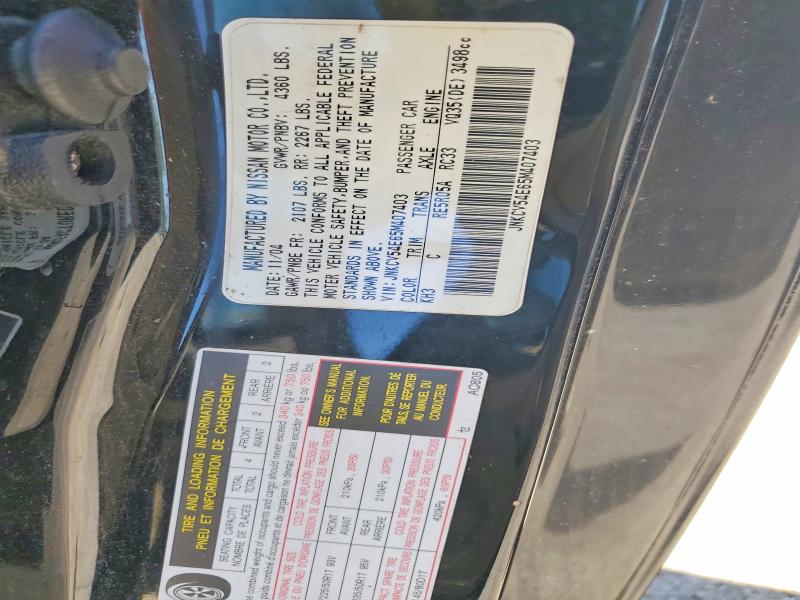 Продаж на аукціоні авто 2005 Infiniti G35, vin: JNKCV54E65M407403, номер лоту: 49990536