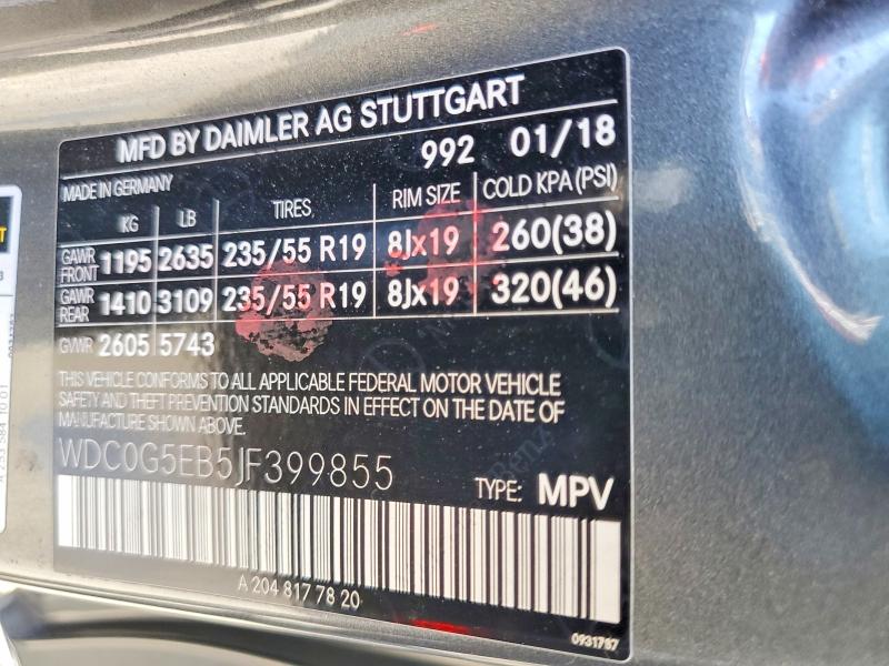 Продажа на аукционе авто 2018 Mercedes-benz Glc, vin: WDC0G5EB5JF399855, номер лота: 49480436