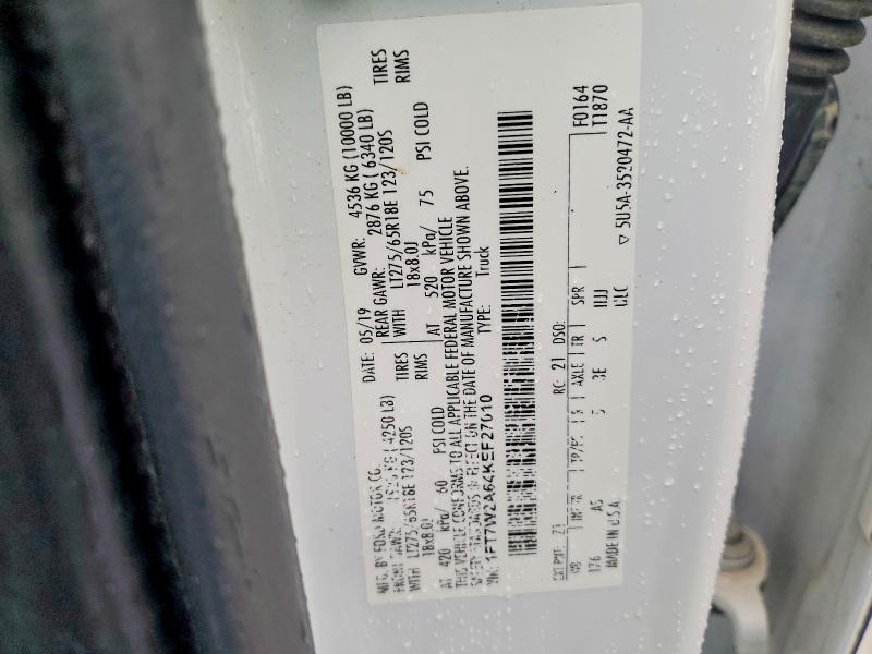 Aukcja sprzedaży 2019 Ford F250, vin: 1FT7W2A64KEF27010, numer aukcji: 48752416