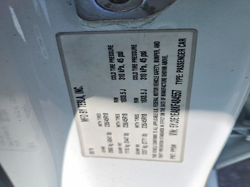 50353356 :رقم المزاد ، 5YJ3E1EA8KF484557 vin ، 2019 Tesla Model 3 مزاد بيع