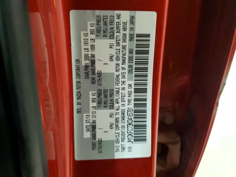 Продаж на аукціоні авто 2019 Mazda Cx-3, vin: JM1DKFC73K0416781, номер лоту: 50456666