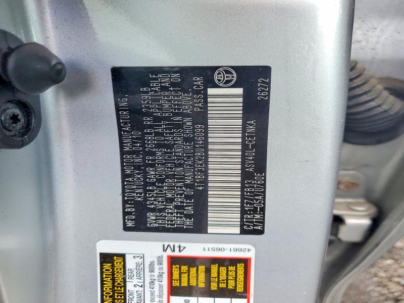 51675816 :رقم المزاد ، 4T1BF3EK2BU146099 vin ، 2011 Toyota Camry مزاد بيع