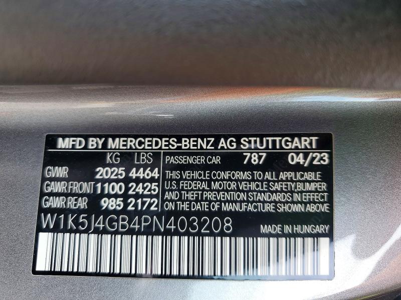 Продажа на аукционе авто 2023 Mercedes-benz Cla, vin: W1K5J4GB4PN403208, номер лота: 49562046