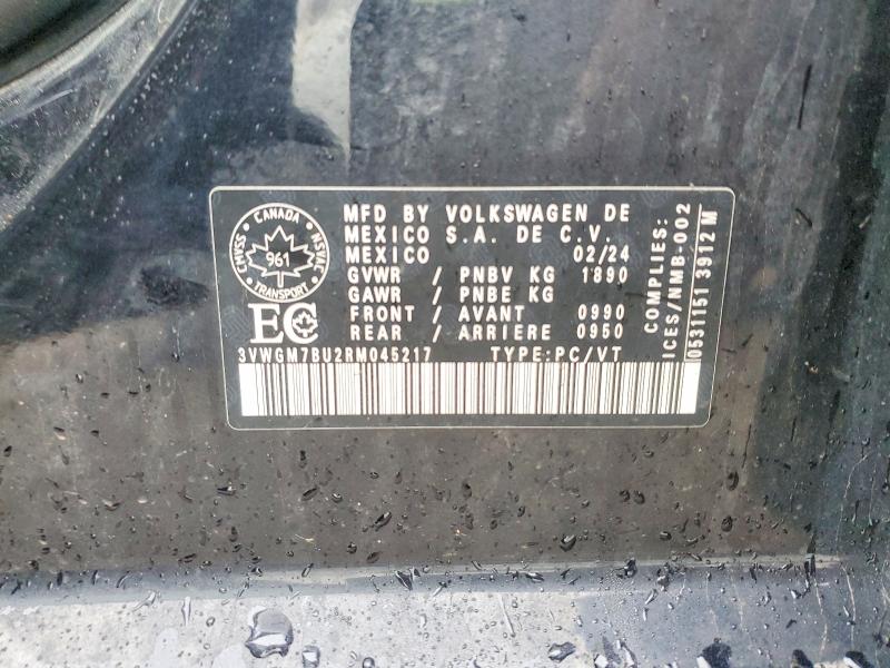 Aukcja sprzedaży 2024 Volkswagen Jetta, vin: 3VWGM7BU2RM045217, numer aukcji: 49596446