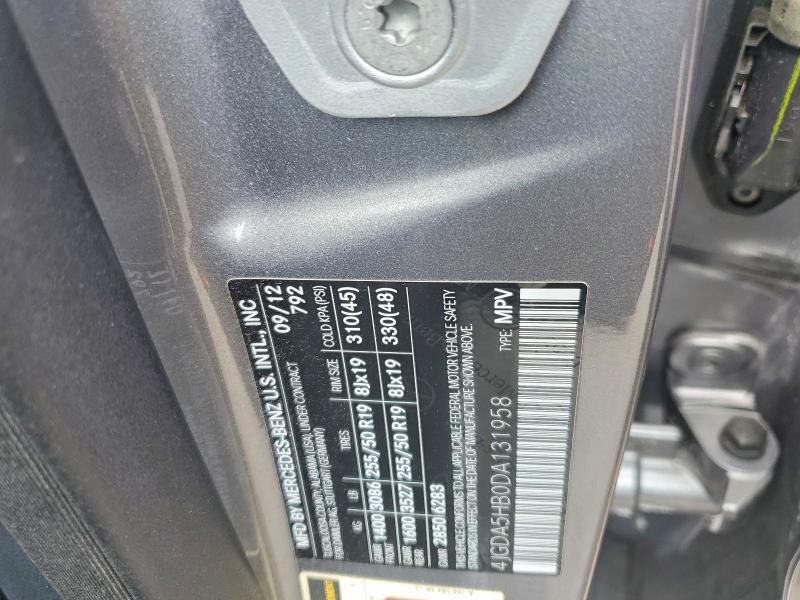 Продажа на аукционе авто 2013 Mercedes-benz Ml, vin: 4JGDA5HB0DA131958, номер лота: 49990356