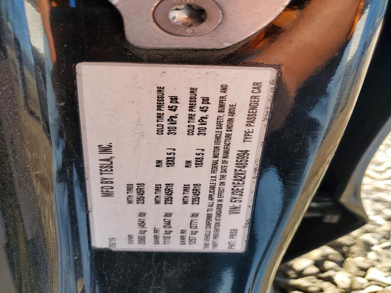 50545056 :رقم المزاد ، 5YJ3E1EA2KF485994 vin ، 2019 Tesla Model 3 مزاد بيع