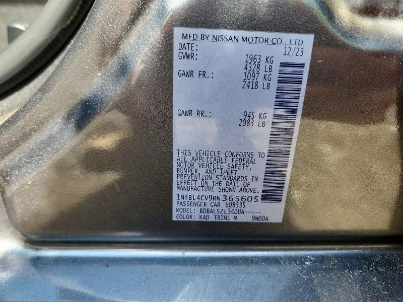 Продажа на аукционе авто 2024 Nissan Altima, vin: 1N4BL4CV9RN365605, номер лота: 51962656