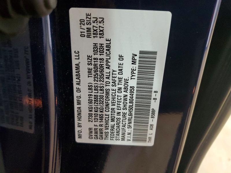 Продажа на аукционе авто 2020 Honda Odyssey, vin: 5FNRL6H50LB044958, номер лота: 50528586
