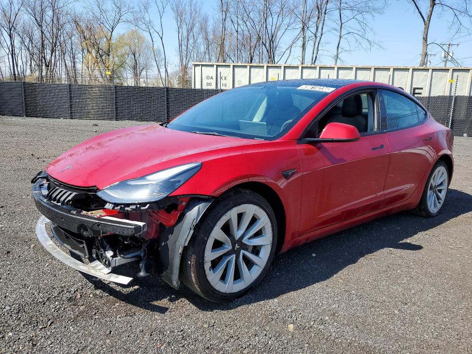 2022 Tesla Model 3 მანქანა იყიდება აუქციონზე, vin: 5YJ3E1EA3NF372575, აუქციონის ნომერი: 49619236