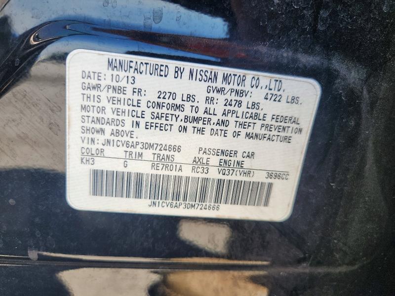 49412616 :رقم المزاد ، JN1CV6AP3DM724666 vin ، 2013 Infiniti G37 Sedan مزاد بيع