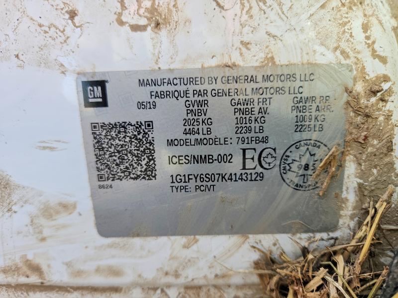 Продаж на аукціоні авто 2019 Chevrolet Bolt Ev, vin: 1G1FY6S07K4143129, номер лоту: 48357186