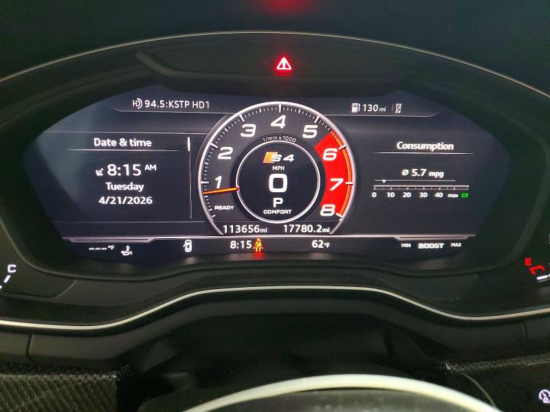 Продаж на аукціоні авто 2018 Audi S4, vin: WAUB4AF46JA158459, номер лоту: 50768696