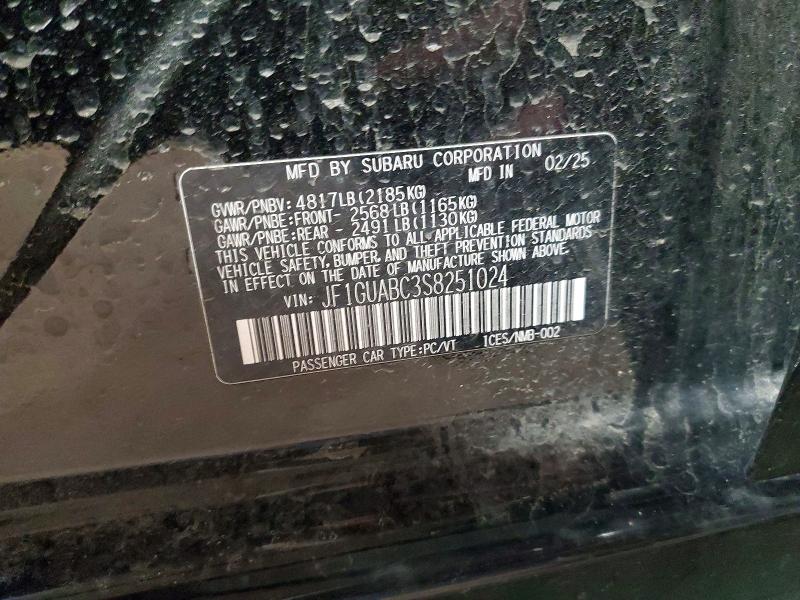 Продаж на аукціоні авто 2025 Subaru Impreza, vin: JF1GUABC3S8251024, номер лоту: 49468236