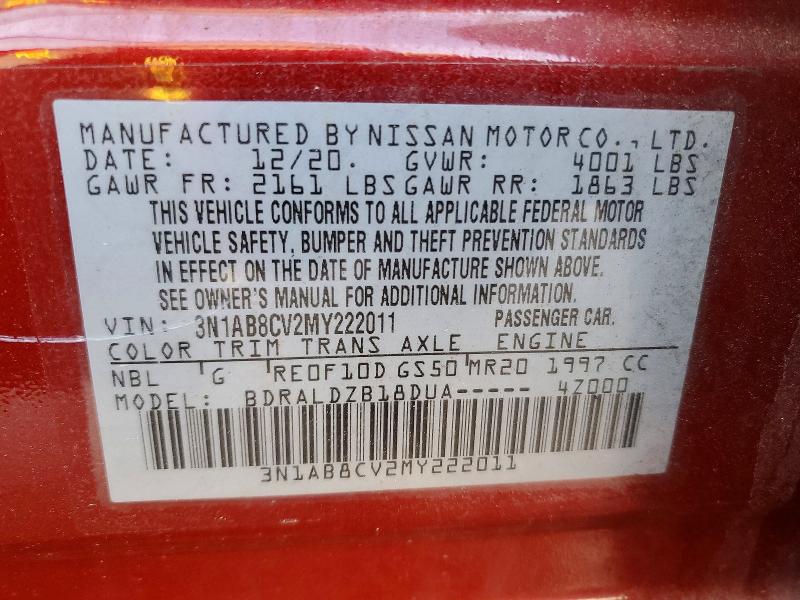 Продаж на аукціоні авто 2021 Nissan Sentra, vin: 3N1AB8CV2MY222011, номер лоту: 49181986