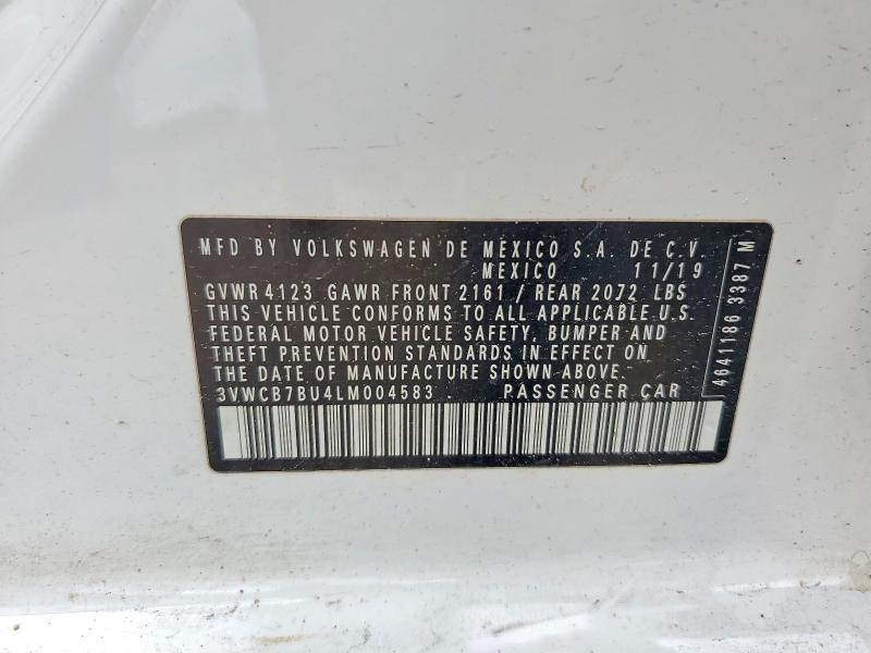 Продажа на аукционе авто 2020 Volkswagen Jetta, vin: 3VWCB7BU4LM004583, номер лота: 50760856