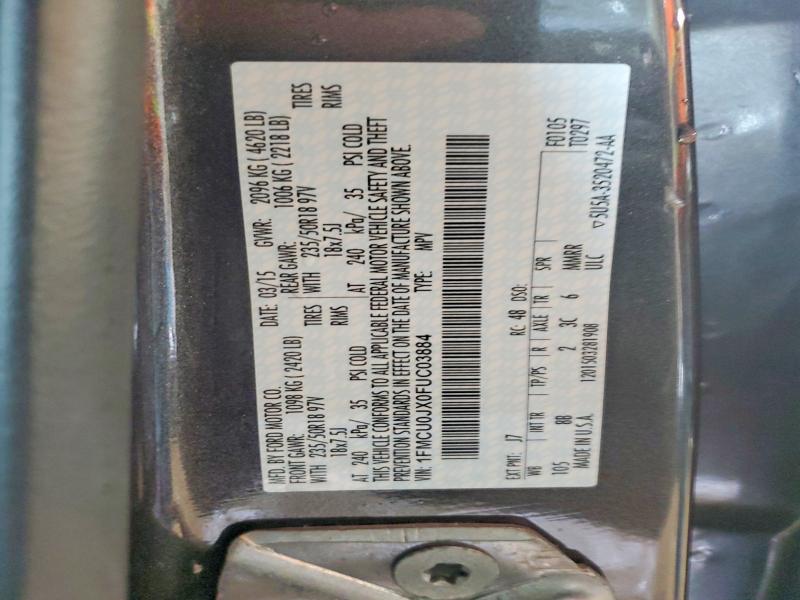 Продаж на аукціоні авто 2015 Ford Escape, vin: 1FMCU0JX0FUC03884, номер лоту: 51267456