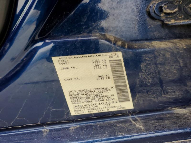 Aukcja sprzedaży 2019 Nissan Altima, vin: 1N4BL4CV2KC103281, numer aukcji: 50188006