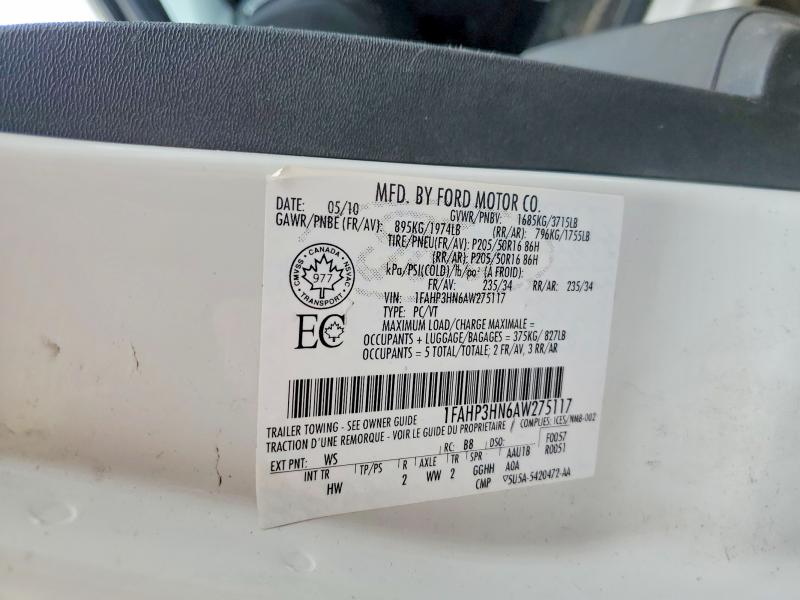 Aukcja sprzedaży 2010 Ford Focus, vin: 1FAHP3HN6AW275117, numer aukcji: 48413906